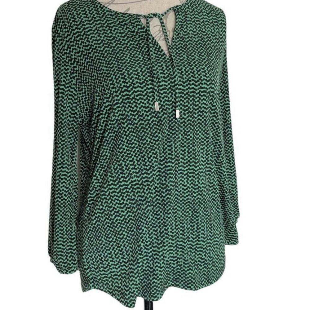 Liz Claiborne Navy & Green Top Blouse Size Medium